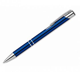 Ручка шариковая OLEG, металл, темно синяя/серебро